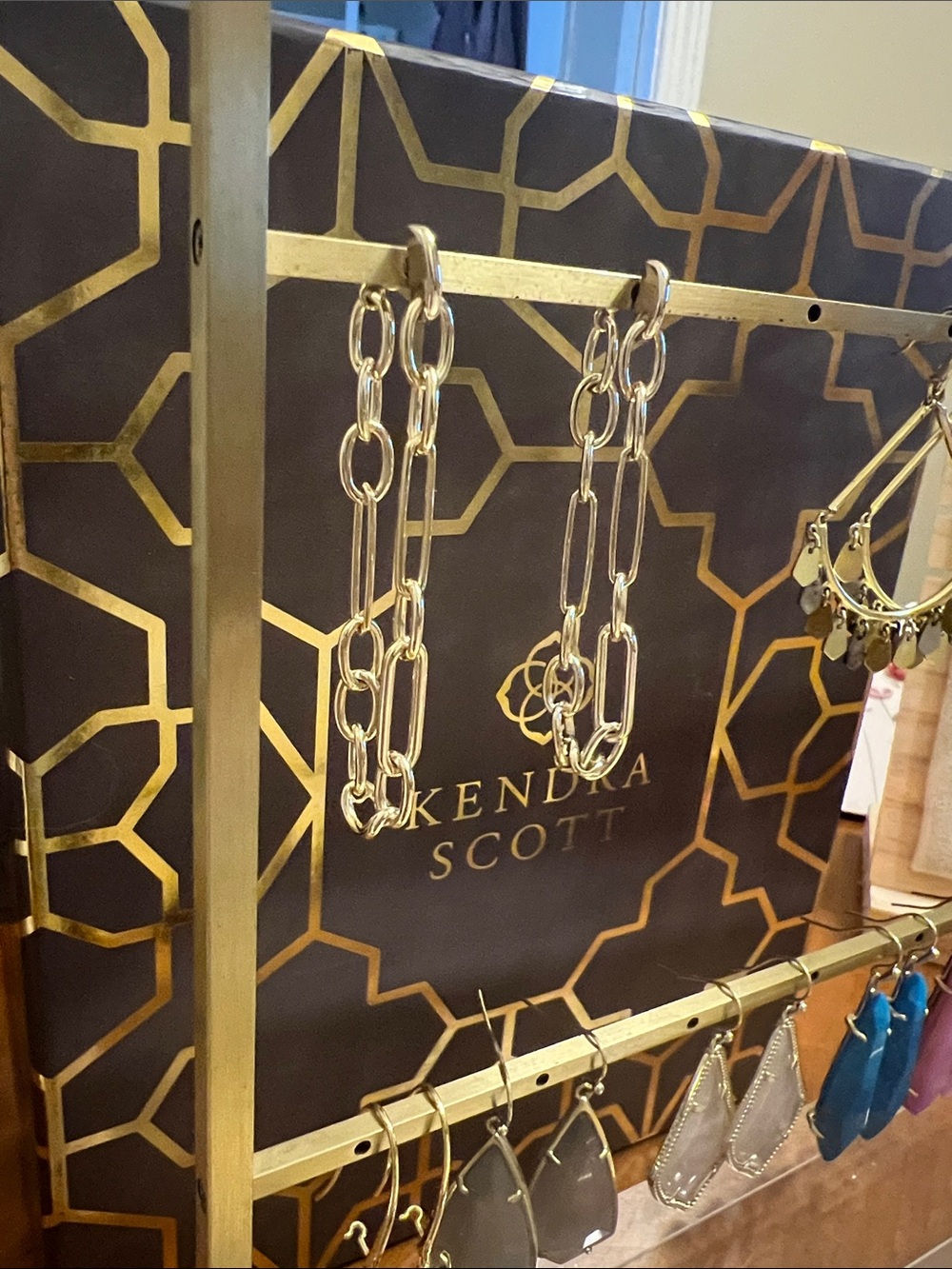 Kendra Scott Silver-Tone Double Link Chain Earrings